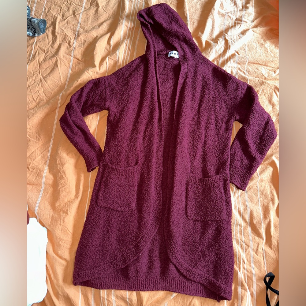 Hooded cozy cardigan